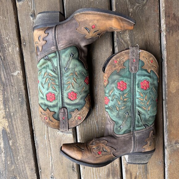 Laredo 52138 Miss Kate Snip Toe Western Leather Boot Multi Color - Women's 8 - Picture 4 of 13